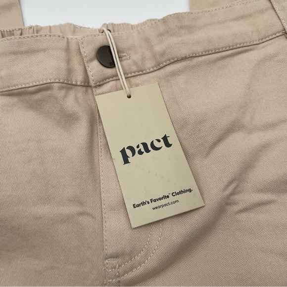 PACT Organic Cotton Twill Wide Leg Pants 3XL Eco-style Khaki Stretch Staple New - Picture 10 of 16